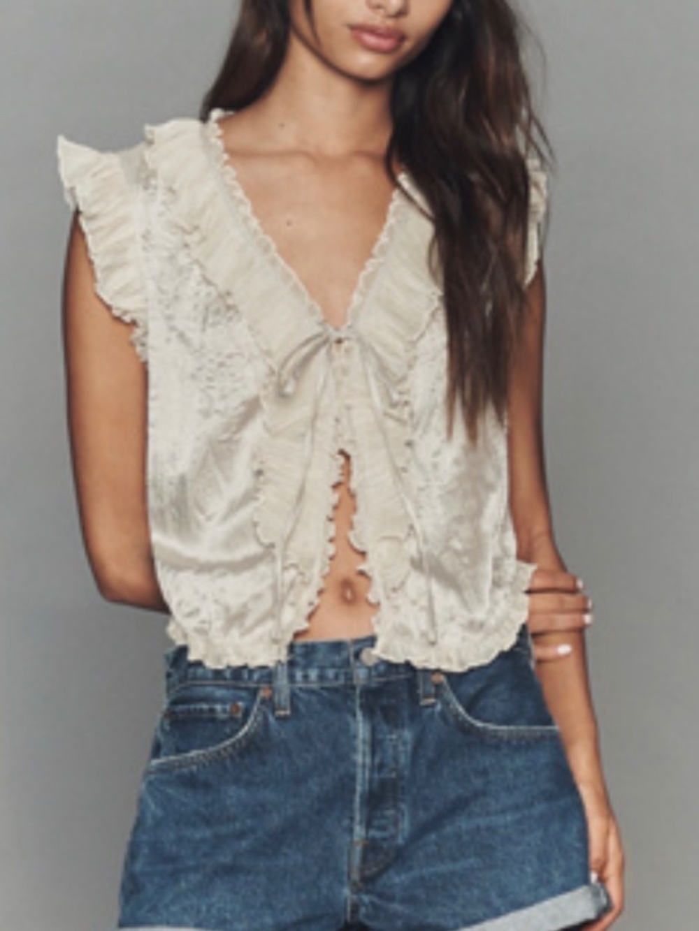 MARIANA SLEEVELESS TIE-FRONT TOP BY ANTHROPOLOGIE